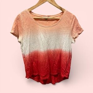 Cute ombre starburst sun goddess linen flowy top short sleeve Pure Collection